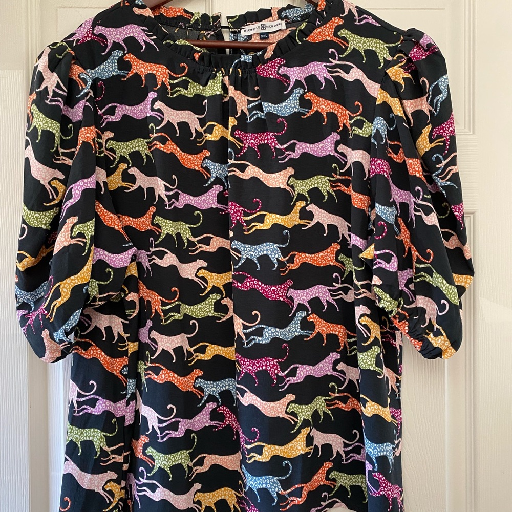 Michelle McDowell fun leopard print top super cute
